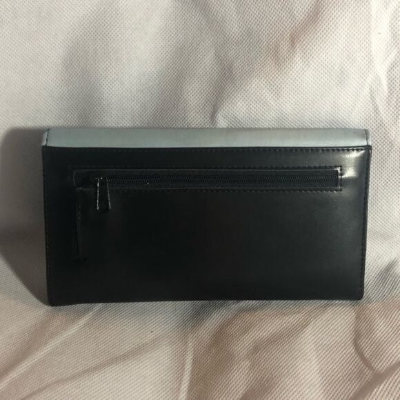 Dog black embellished snap wallet black blue women's separate check book READ - Picture 8 of 8